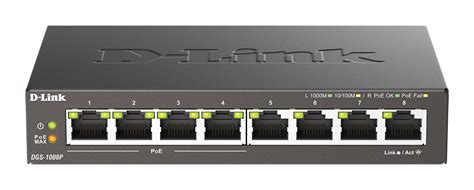 d-link dgs-1008p 8 port gigabit poe unmanaged switch metal housing|D-Link poe 8 port.